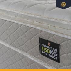 Cama Box Baú + Colchão de Casal Strong D45 One Face 138x188x54cm Branco - Suporta até 150kg por pessoa