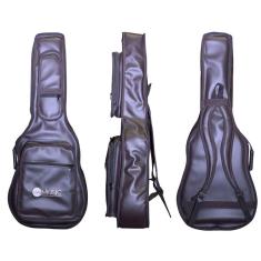 CAPA P/ VIOLÃO FOLK PREMIUM COURO "AMS" MARROM