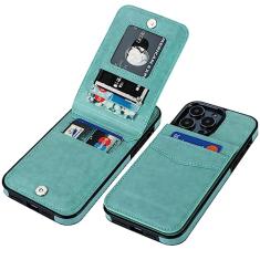 KIHUWEY Capa carteira compatível com iPhone 14 Pro Max com suporte para cartão de crédito, fecho magnético de couro premium com suporte, capa protetora resistente para iPhone 14 Pro Max de 6,7