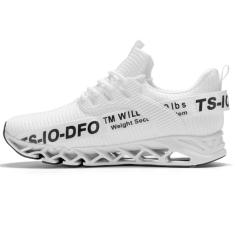 TSIODFO Tênis masculino de corrida e caminhada, Branco, 41