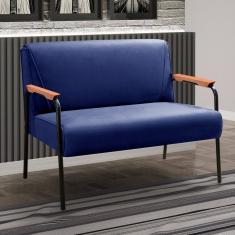 Namoradeira Decorativa Braços Fixo Jade Azul Marinho