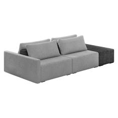 Sofá Ilha 2 Lugares Living 252cm Modulado Sala Lary Bouclê/PU Pto K01 - D`Rossi