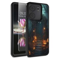 DHYYDSQZ Capa para BLU View 5 B160V para BLU View 5 B160V com protetor de tela de vidro temperado dupla camada híbrida protetora rígida PC capa de telefone TPU macio para BLU View 5 B160V 16.7 cm