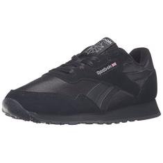Reebok Tênis masculino clássico de nylon, Preto/Carbono, 41