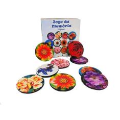 Jogo Da Memória Flores 12 Pares Kit Quebra-Cabeça 60 Peças - Reidopend