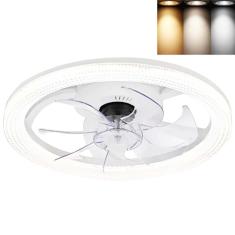 Ventilador Lustre Lâmpada de Teto Luxo Grande Led Ajustável Controle 3 em 1 Quarto Casa Apartamento Sala de Estar Branco Frio Quente Silencioso