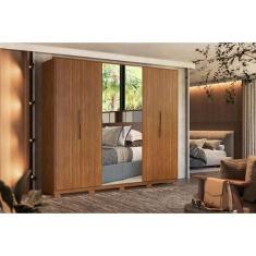 Guarda Roupa 6 Portas (2 c/ Espelho) e 6 Gavetas c/ Pés Atrice Amêndol