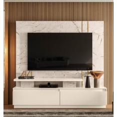 Home Theater New Apolo Para TVs até 75 Polegadas Calacata Off White Ma