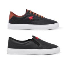 Kit 2 Pares Tênis Masculino Legítimo Polo Casual e Slip On Iate - Simo