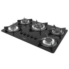 Cooktop a Gas 5 Bocas Nardelli Safe Tripla Chama Ferro Fundido Bivolt,