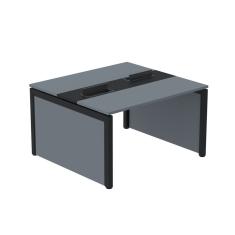 Mesa De Plataforma Dupla Para 2 Pessoas Corporativa 110x140-2p Grafito-preto