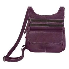 Bolsa Feminina Pequena Feita De Couro Alça Tiracolo - Le Voyage, Vinho