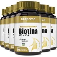 Kit 6 Biotina 150% Cabelos E Unhas Firmeza & Crescimento - Fitoprime
