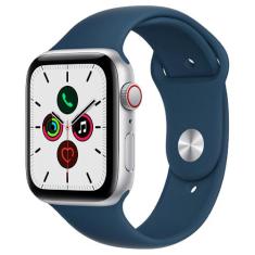 Apple Watch SE (GPS & Cellular, 44mm) Caixa de Alumínio Prateada  Pulseira Azul-Abissal