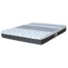 Colchão King Castor Sleep Class com Euro Pillow e Molas Bonnel 25x193x203 cm - Branco/Cinza