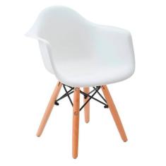 Cadeira Charles Eames Eiffel Design Wood Com Braço - Branco - Magazine