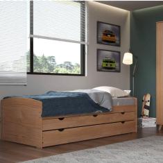 Bicama Solteiro 3 Gavetas em Madeira Maciça Ulli Inter Link