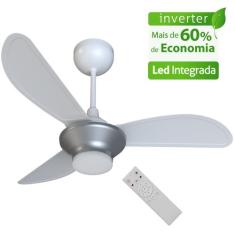 Ventilador De Teto Ventisol Wind Inverter Bivolt Silver Controle Remot