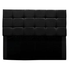 Cabeceira Estofada Cama Box Casal 140 Cm Bianca Suede Cor:preto