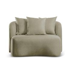 Sofá Curvo Orgânico Orion bouclé Verde 403