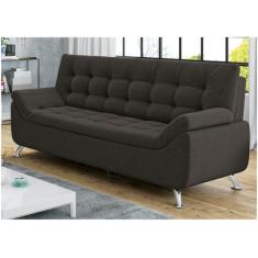 Sofá 3 Lugares Suede Linoforte Durban, Marrom, 3