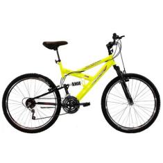 Bicicleta Aro 26 18V Full Suspention Max 260 Amarelo - Dalannio Bike