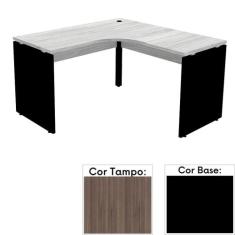 Mesa de Escritório em L Pé Painel PE25 em MDP 135 x 135 x 60 cm Cor Wa