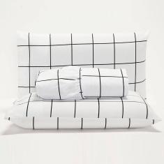 Jogo De Lençol Minimalist Casal 3 Peças Percal 180 Fios Macio - Branco