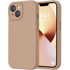 LOVE 3000 Capa para iPhone 13 marrom claro, projetada para iPhone 13 | Silicone premium, proteção para câmera, forro de microfibra macio antiarranhões, à prova de choque, capa protetora para celular