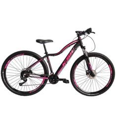 Bicicleta Aro 29 KSW MWZA 2020 Feminino 24v Hidráulico, Preto, Rosa, 1