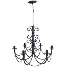 Lustre De Ferro Rustico Artesanal Para Sala de Jantar 6 Bocais E27