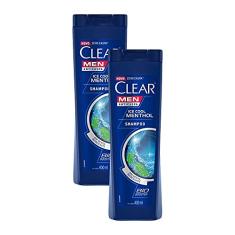 Kit 2 Shampoos Clear Men Anticaspa Ice Cool Menthol 400ml