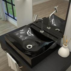 Kit Cuba Q440 com Torneira Pratika 1060 Metal e Válvula 1 Pol. Sifão Pvc e Flexível Compace Preto