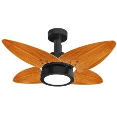 Ventilador de Teto Aspen LED 3000k Venti-Delta Preto 4Pás Freijó 220V