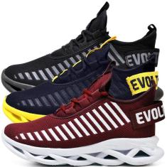 Kit 3 Tênis Easy Style Feminino Evoltenn Solado Trançado-Feminino