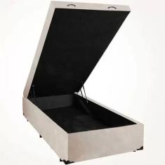 Mini Cama Box Baú Suede 70X150cm - Genki Kenko Colchões
