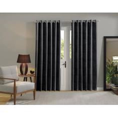 Cortina Jacquard 3,00 x 2,50  para sala/quarto  Admirare, Preta