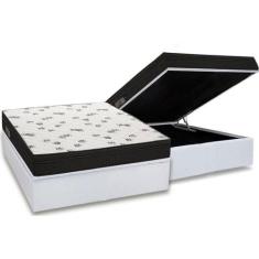 Cama Box Baú Casal: Colchão Espuma Ortobom D45 Light Saúde OrtoPillow 