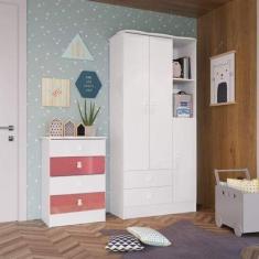 Quarto de Bebê Completo com Guarda-Roupa e Cômoda 377005 Espresso Móve
