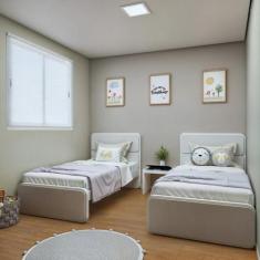 Quarto Infantil com 2 Camas Solteiro Loop Tecido material sintético Br