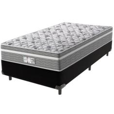 Cama Box e Colchão Evolution Molas Ensacadas Solteiro Probel,  Preto