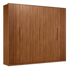 Guarda Roupa Casal Atrice Ripado 6 Portas - Demartêz, Nogueira Touch
