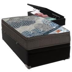 Cama Box Baú e Colchão ISO  Molas Ensacadas Solteiro Ortobom