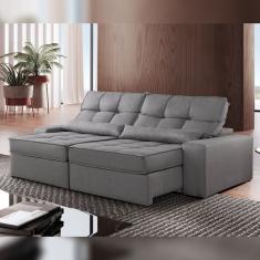 Sofá Retrátil E Reclinável 210cm Enzo Plus Grafite