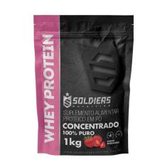 Whey Protein Concentrado 1Kg - Morango - Importado - Soldiers Nutritio