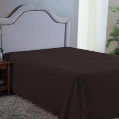 Lençol King Sem Elástico 400 Fios Marrom 2,80m x 2,50m