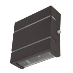 Arandela 2 Friso Externa Parede Slim + Led G9 5W 3K Marrom