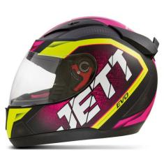 Capacete Feminino Masculino Fechado Jett Evo Line Fosco Pro Tork, ROSA