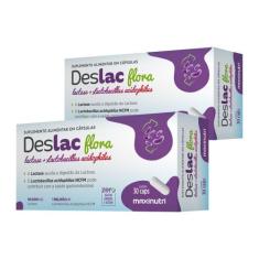 Kit 2 Deslac Flora Lactase + Lactobacillus 30 Cáps Maxinutri