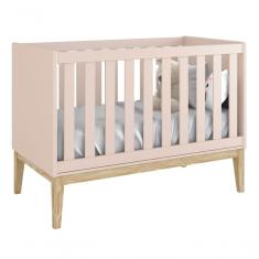 Berço Americano Classic New Rosa Fosco Com Natural - Reller